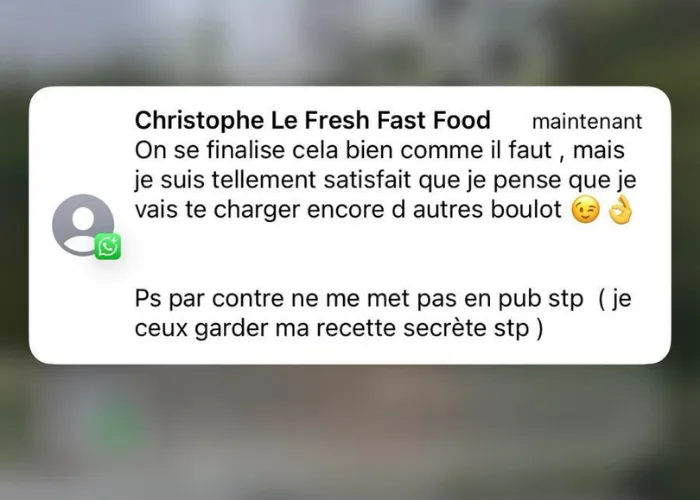 Message d'un restaurateur client d'ElevateLab